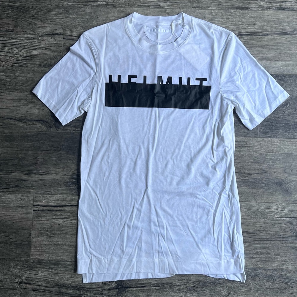 NWT Helmut Lang, Logo Oversized S/S Tee, Optic White, S